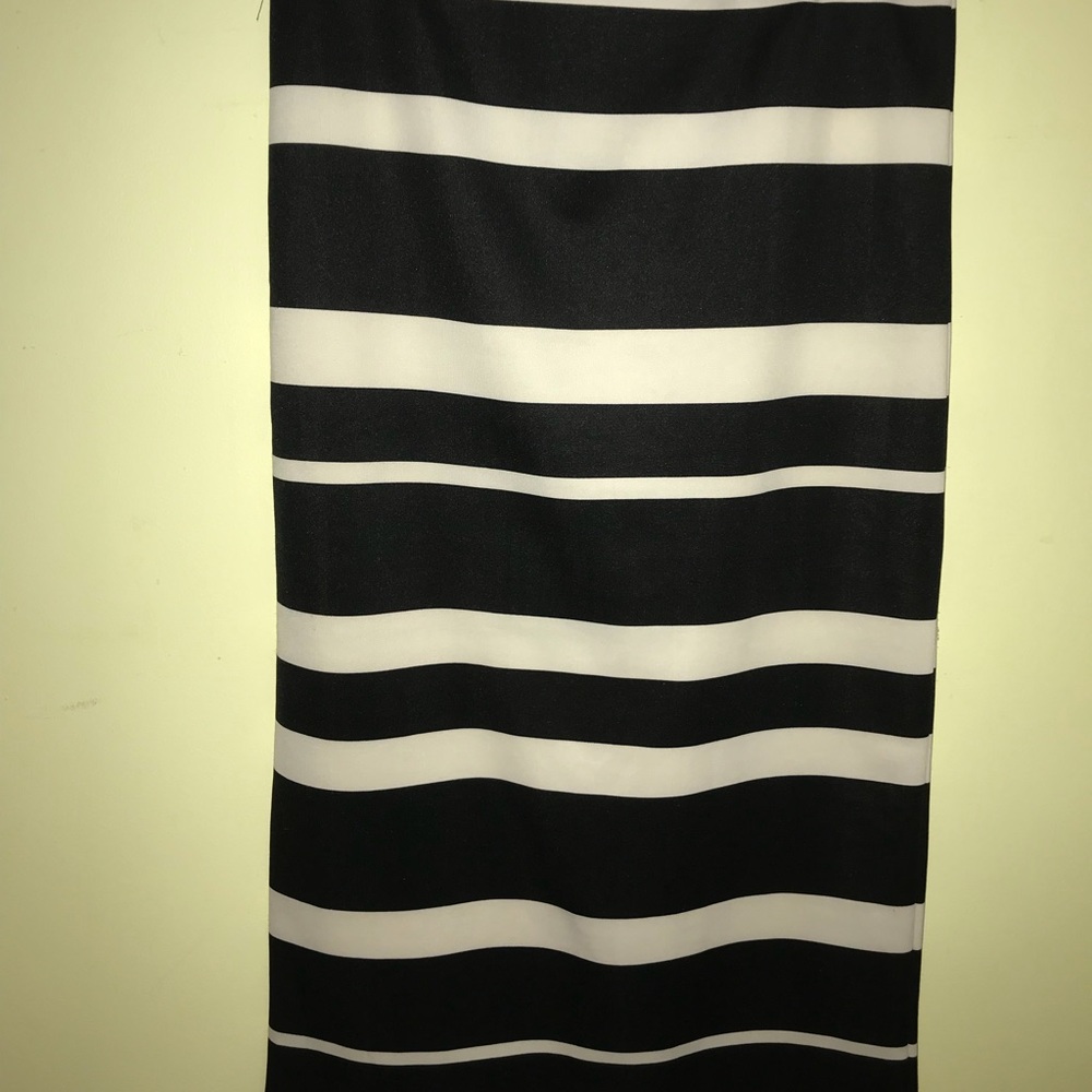 Black and White straight Skirt